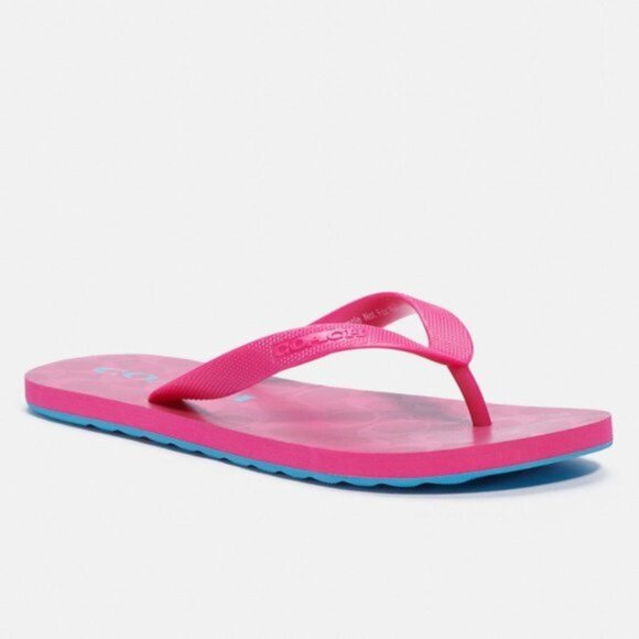 Coach Signature Monogram Bold Pink Zak Flip Flops Slippers Women Size US 11 - Picture 6 of 17